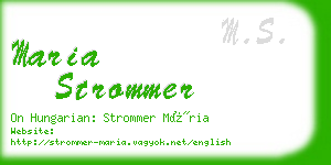 maria strommer business card